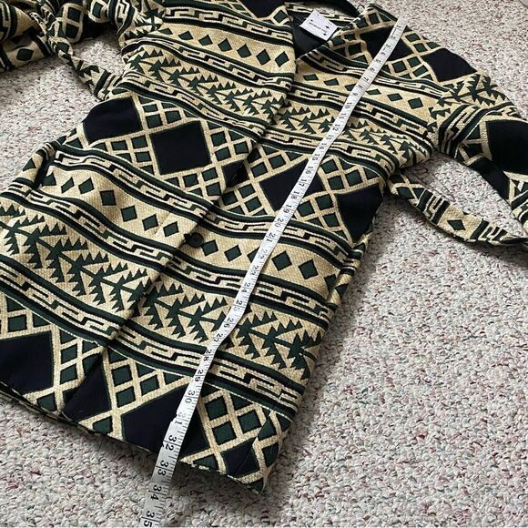 Zara Basic Tribal Print Longline Wrap Tie Coat Jacket Womens Size XS/S - Picture 3 of 8